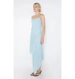 Bec & Bridge Elzette Strapless Midi Dress in Dolphin Blue Size AU 8 for rent on The Volte - image 2