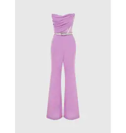 Leo Lin Carmen Draped Jumpsuit Lilac Size AU 10 for rent on The Volte - image 1