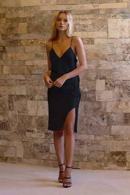 Maurie & Eve Black Silk Nitecap Dress Black Size 8 for rent on The Volte - image 1
