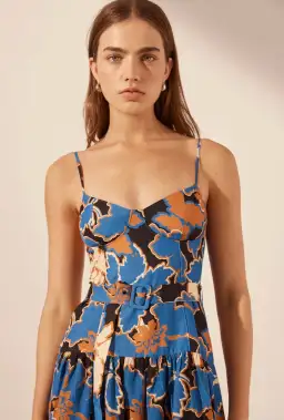 Shona Joy Karla Panelled Bustier Maxi Dress Strong Blue/Multi Size 8 for rent on The Volte - image 2