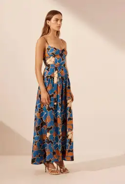 Shona Joy Karla Panelled Bustier Maxi Dress Strong Blue/Multi Size 8 for rent on The Volte - image 4