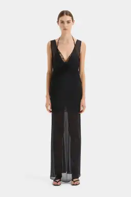 Sir the Label Avellino Lace Layered Dress Black Size 0 / AU 6