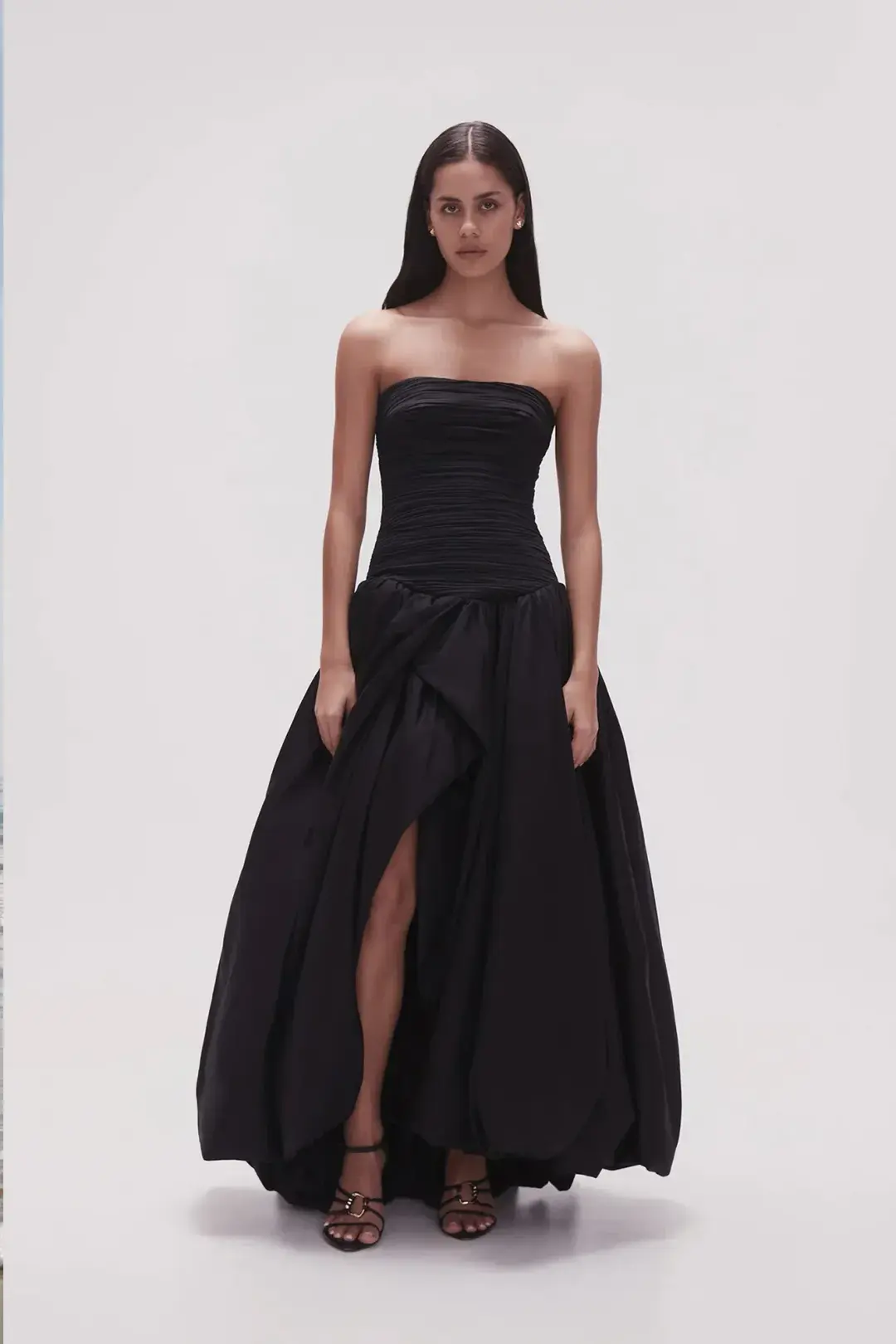 Aje Violette Bubble Hem Maxi Dress Black Size 16 for rent on The Volte - main image