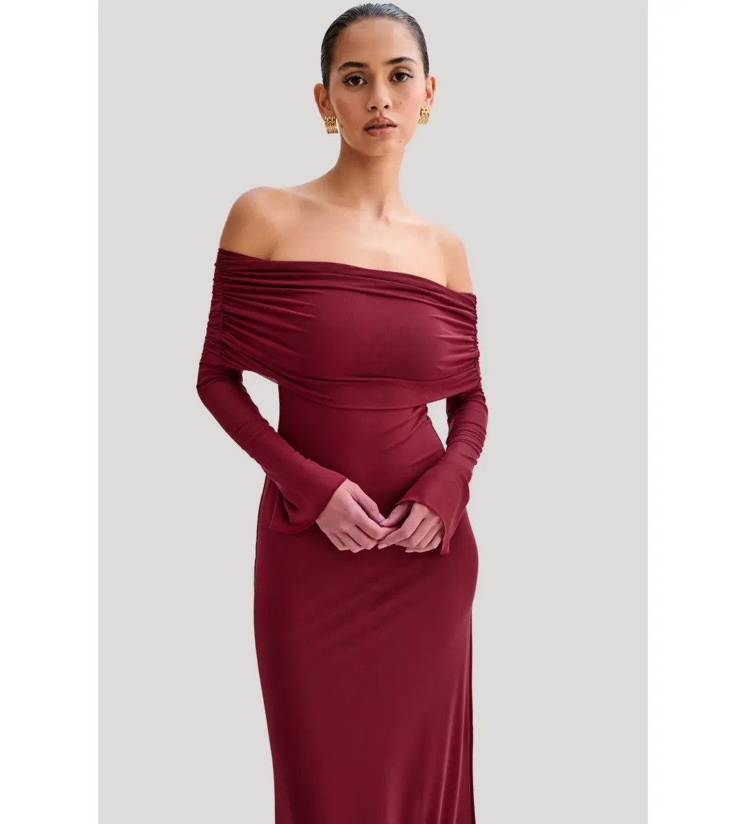 Meshki Josie Maxi Dress Wine Size XS/Au for rent on The Volte - main image