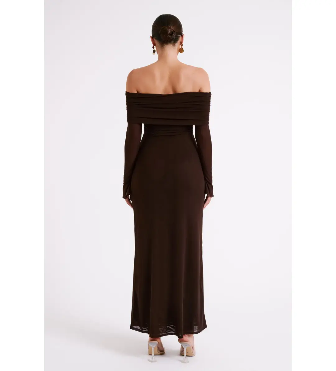 Meshki Josie Maxi Dress Dark Brown Size Small /AU 8 for rent on The Volte - main image