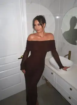 Meshki Josie Maxi Dress Dark Brown Size Small /AU 8 for rent on The Volte - image 3