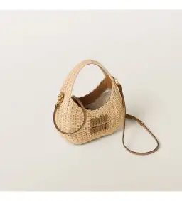 MIU MIU Wander Wicker Hobo Bag