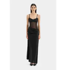 Sir the Label Dunya Draped Gown Black Size AU 10 for rent on The Volte - image 1