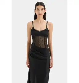 Sir the Label Dunya Draped Gown Black Size AU 10 for rent on The Volte - image 2