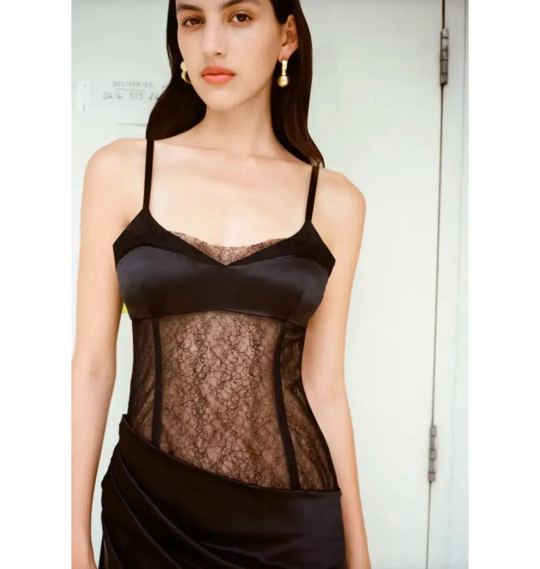 Sir the Label Dunya Draped Gown Black Size AU 10 for rent on The Volte - main image