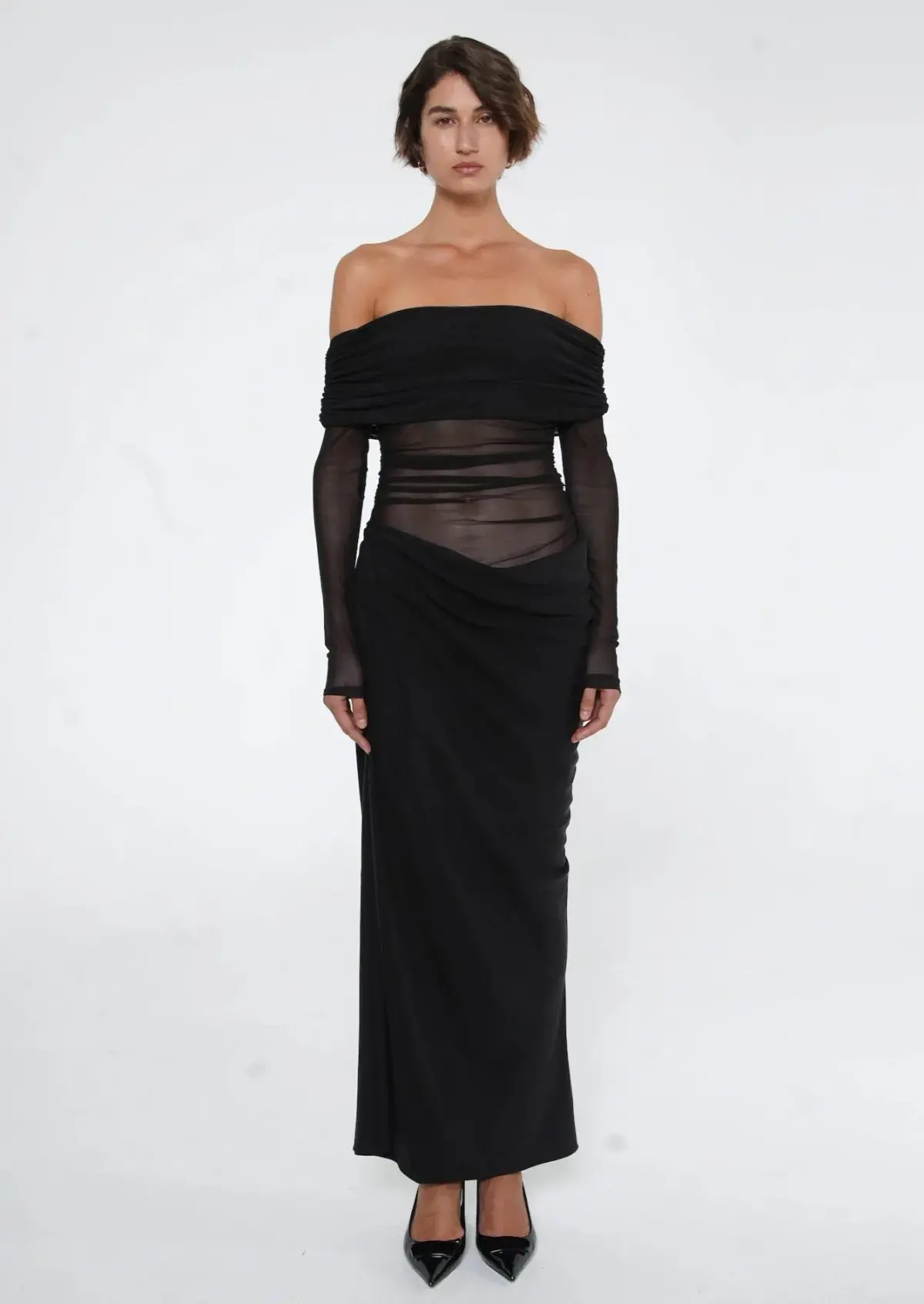 Benni Yasmin Off-Shoulder Maxi Dress Black Size 8 / AU 8-10 - Image 1