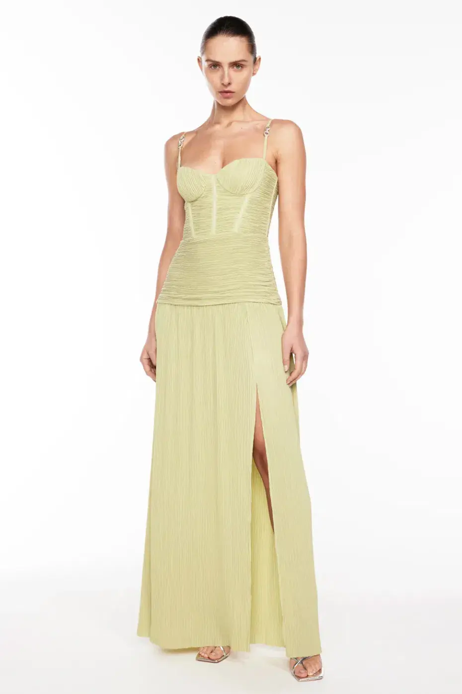 Manning Cartell Double Time Pleat Dress Pistachio Size 10 for rent on The Volte - main image