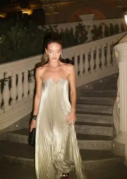 L'Idee Black Tie Gown Gold Shimmer Size 8 for rent on The Volte - image 5