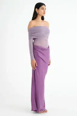Benni Yasmin Off Shoulder Maxi Dress Vintage Orchid Purple Size 10 for rent on The Volte - image 2