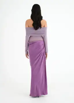 Benni Yasmin Off Shoulder Maxi Dress Vintage Orchid Purple Size 10 for rent on The Volte - image 3