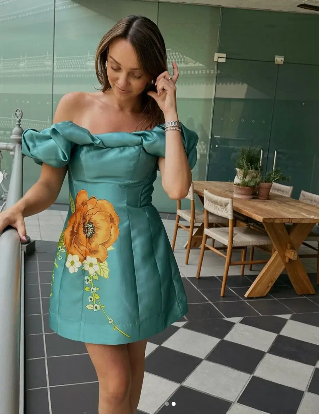 Alemais Regent Jade Mini Dress Floral Size 12 for rent on The Volte - main image