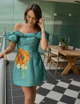 Alemais Regent Jade Mini Dress Floral Size 12 for rent on The Volte - image 4