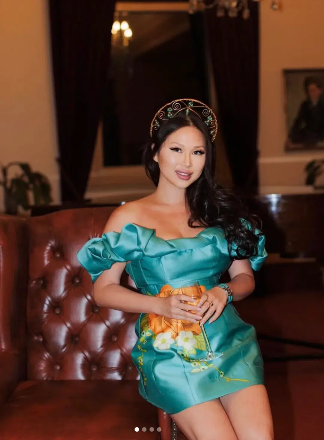 Alemais Regent Jade Mini Dress Floral Size 12 for rent on The Volte - main image