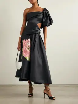 Alemais Regent Noir Maxi Dress Black Floral Size 10