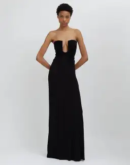 Christopher Esber Arced Palm Strapless Dress Black Size 8 for rent on The Volte - image 1
