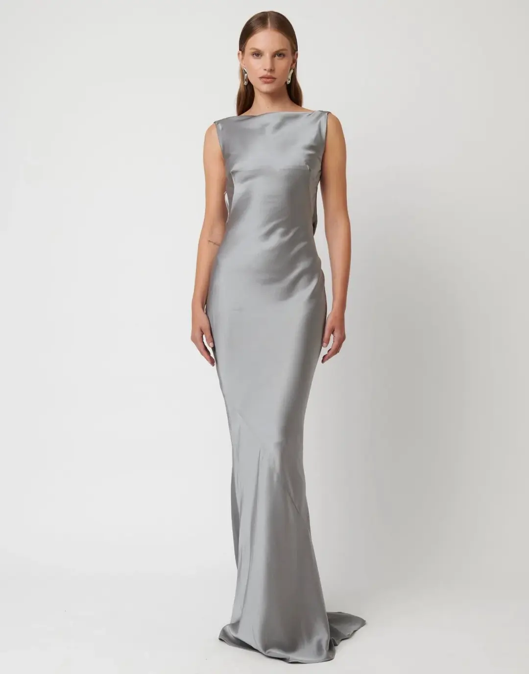Effie Kats Karolina Gown Platinum Size 10 for rent on The Volte - main image