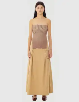Find Me Now Cargo Pleated Maxi Skirt Beige Size 10 for rent on The Volte - image 1