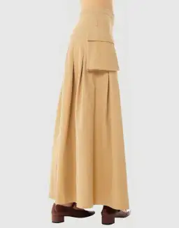 Find Me Now Cargo Pleated Maxi Skirt Beige Size 10 for rent on The Volte - image 4