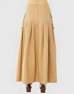 Find Me Now Cargo Pleated Maxi Skirt Beige Size 10 for rent on The Volte - image 3