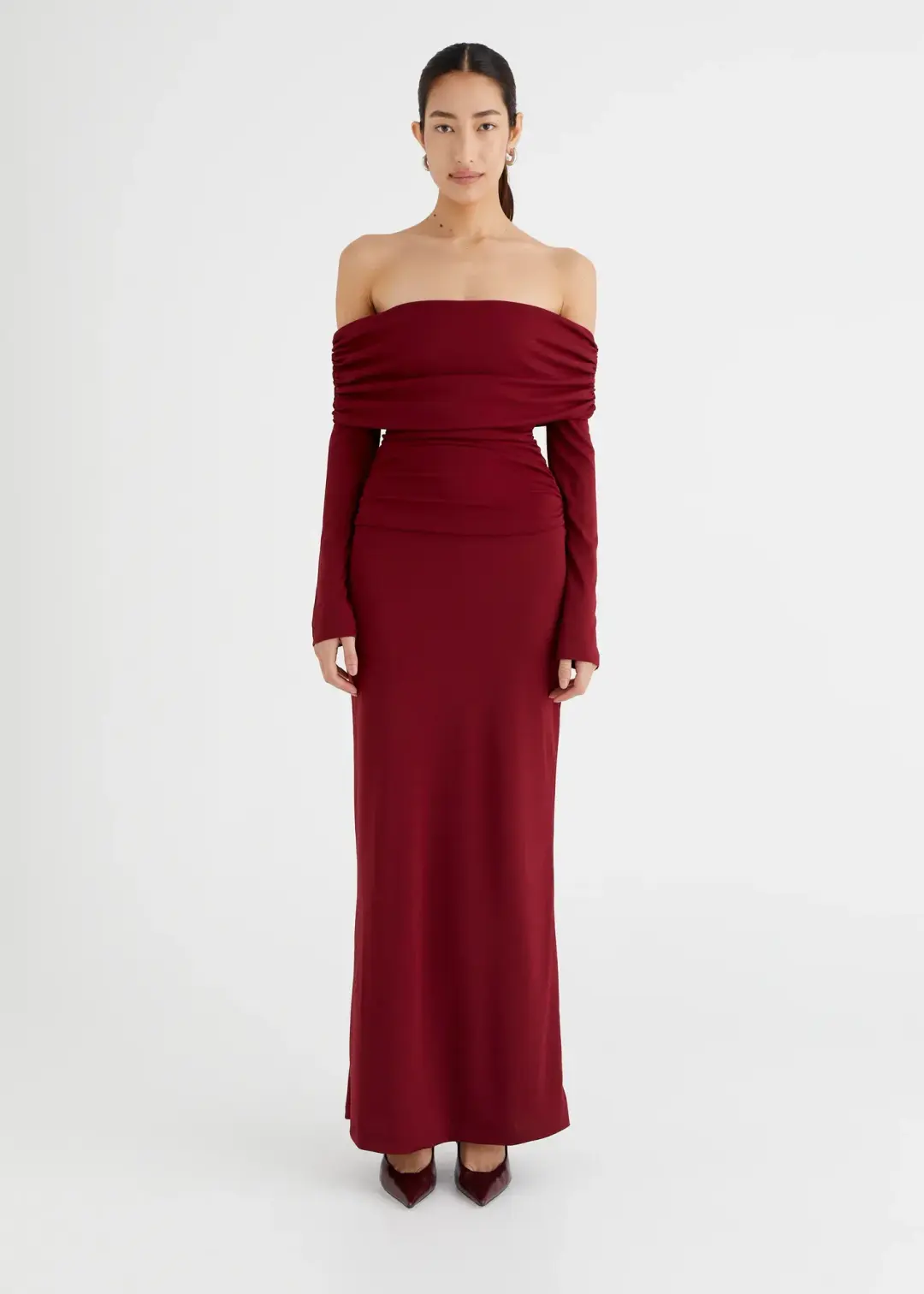 BENNI Lorena Maxi Dress Wine Size 8 for rent on The Volte - main image