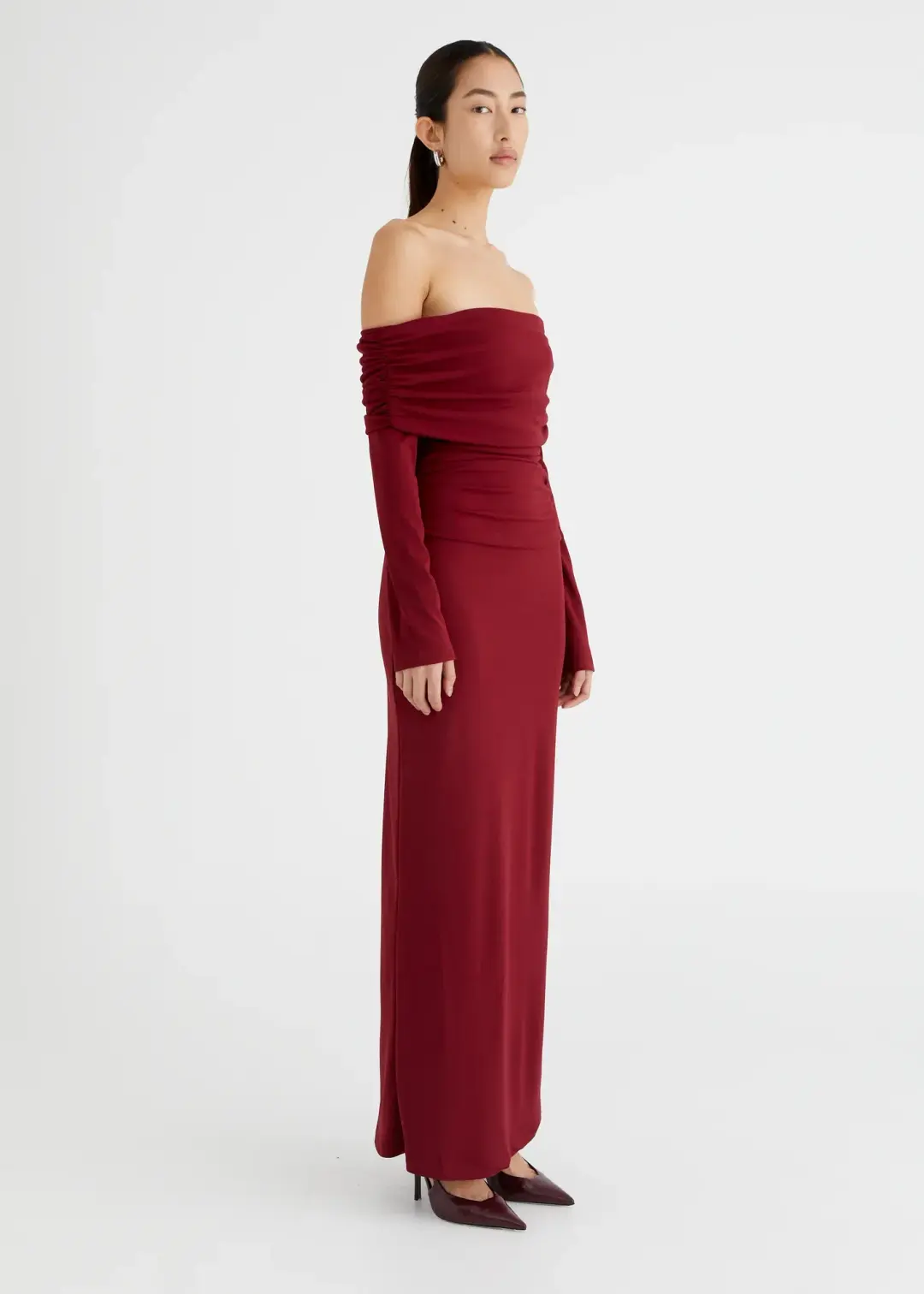 BENNI Lorena Maxi Dress Wine Size 8 for rent on The Volte - main image