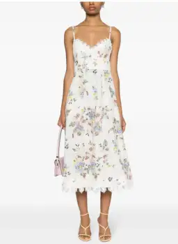 Zimmermann Appliqué Picnic Dress Blue Floral Size 1/Au 10 for rent on The Volte - image 2