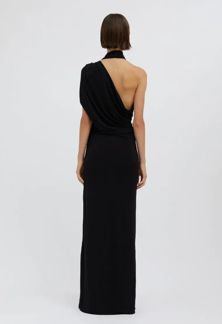 Christopher Esber Bezel Quartz Halter Dress Black Size 10 for rent on The Volte - main image