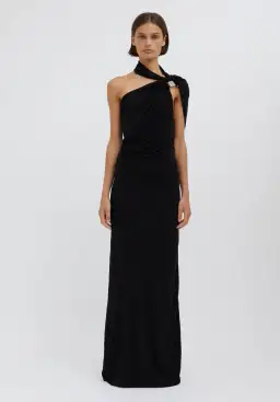 Christopher Esber Bezel Quartz Halter Dress Black Size 10 for rent on The Volte - image 1