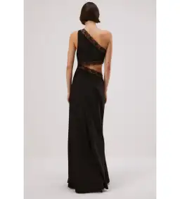 Misha Jillian Satin Maxi Dress Black Size 8 for rent on The Volte - image 2