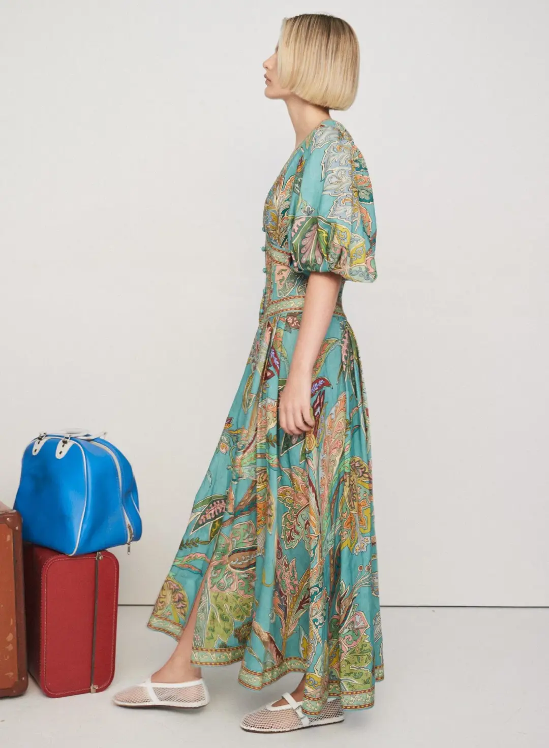 Alemais Franca Midi Dress Print Size 8 for rent on The Volte - main image