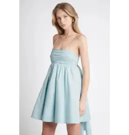 Aje Cantina Mini Bow Back Dress Ice Blue Size AU 8 for rent on The Volte - image 2