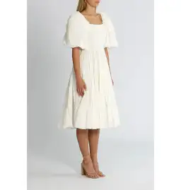 Aje Cherished Midi Dress White Size AU 8 for rent on The Volte - image 2