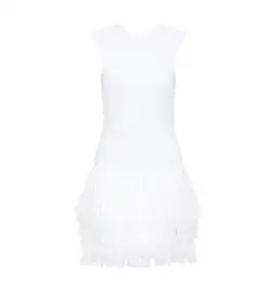 Aje Rushes Fringe Knit Mini Dress White Size AU 14 for rent on The Volte - image 4