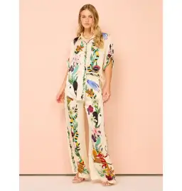 Alemais Meagan Silk Shirt Size AU 14 and Pants Size AU 16 Set Print