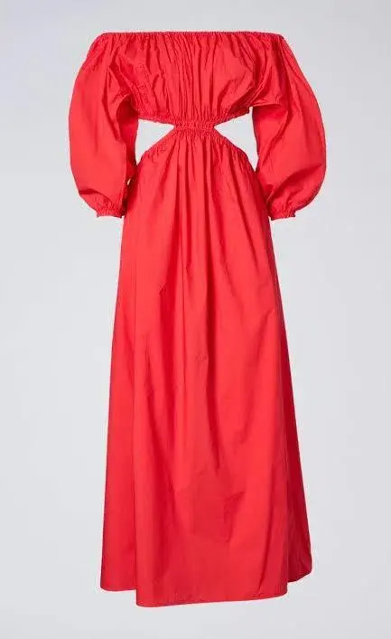 Scanlan Theodore Parachute Cotton Gather Dress Poppy Size 10 for rent on The Volte - main image