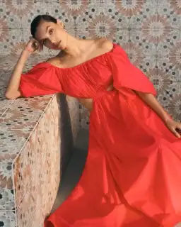 Scanlan Theodore Parachute Cotton Gather Dress Poppy Size 10 for rent on The Volte - image 3