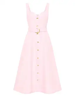 Aje Clay Belted Midi Dress in Pastel Pink Size 6 for rent on The Volte - image 5