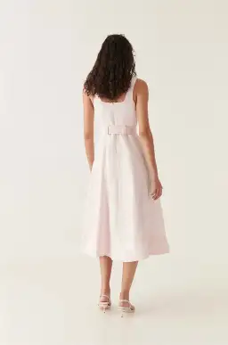Aje Clay Belted Midi Dress in Pastel Pink Size 6 for rent on The Volte - image 3