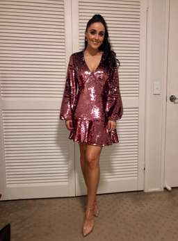 Alexis Renada Dress Pink Sequin Size 8