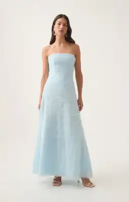 Aje Soundscape Maxi Dress in Sea Breeze Blue Size 16