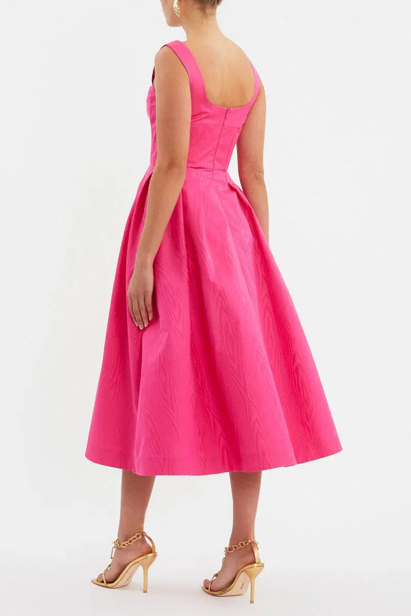 Rebecca Vallance Lyla Midi Dress in Hot Pink Size 10 for rent on The Volte - main image