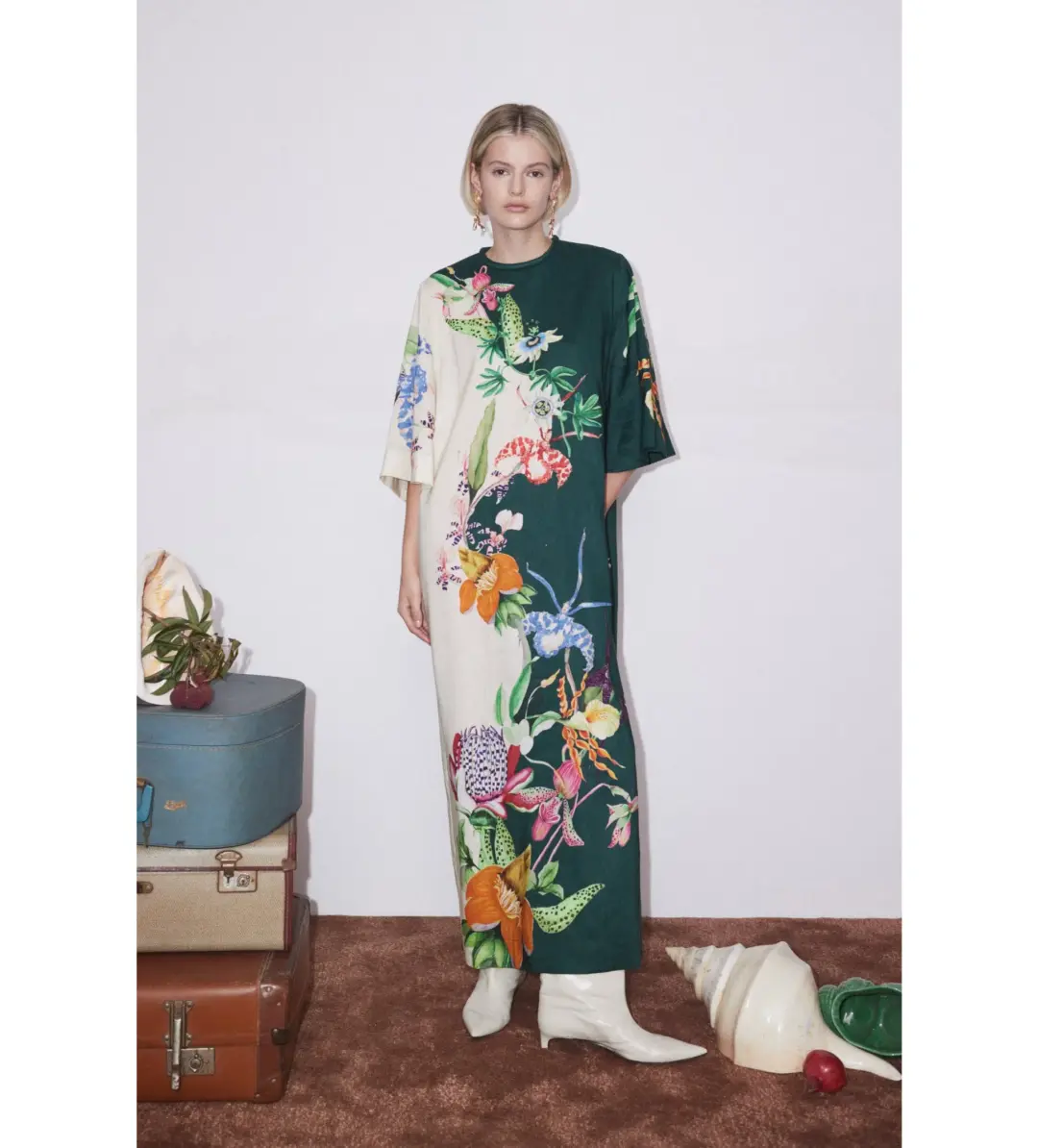 Alemais Aggie Midi Dress Multi/Floral Size 16 for rent on The Volte - main image