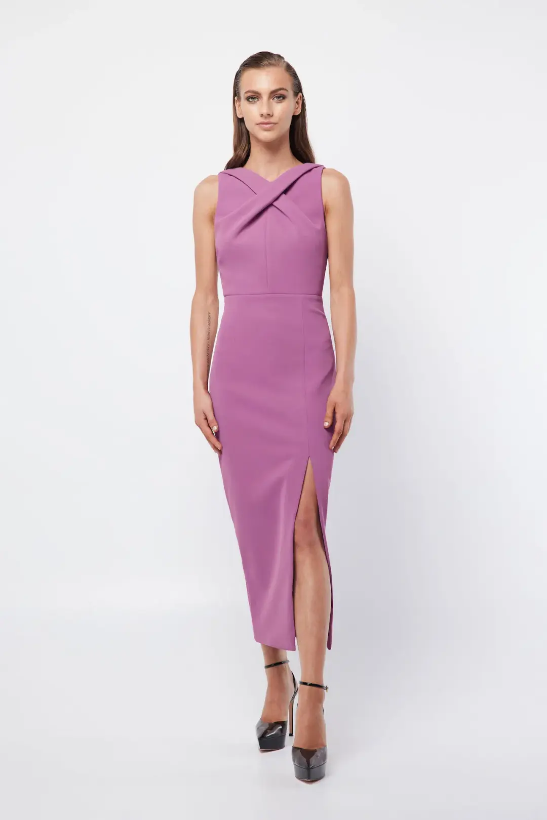 Mossman Virtuous Midi Dress in Mauve Size 8 for rent on The Volte - main image