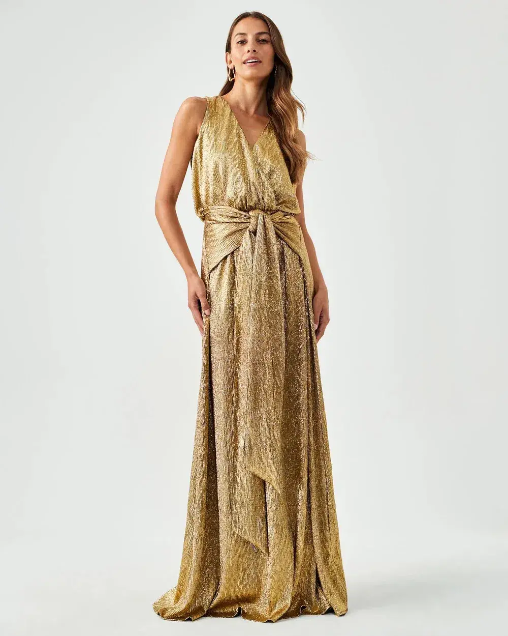 Tussah Betty Maxi Dress Gold Size 6 for rent on The Volte - main image