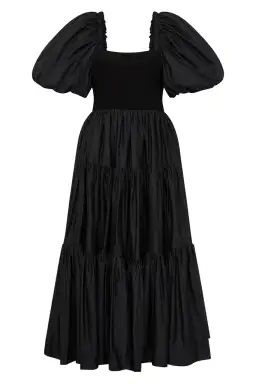 Aje Casa Puff Sleeve Midi Dress in Black Size 12 for rent on The Volte - image 4